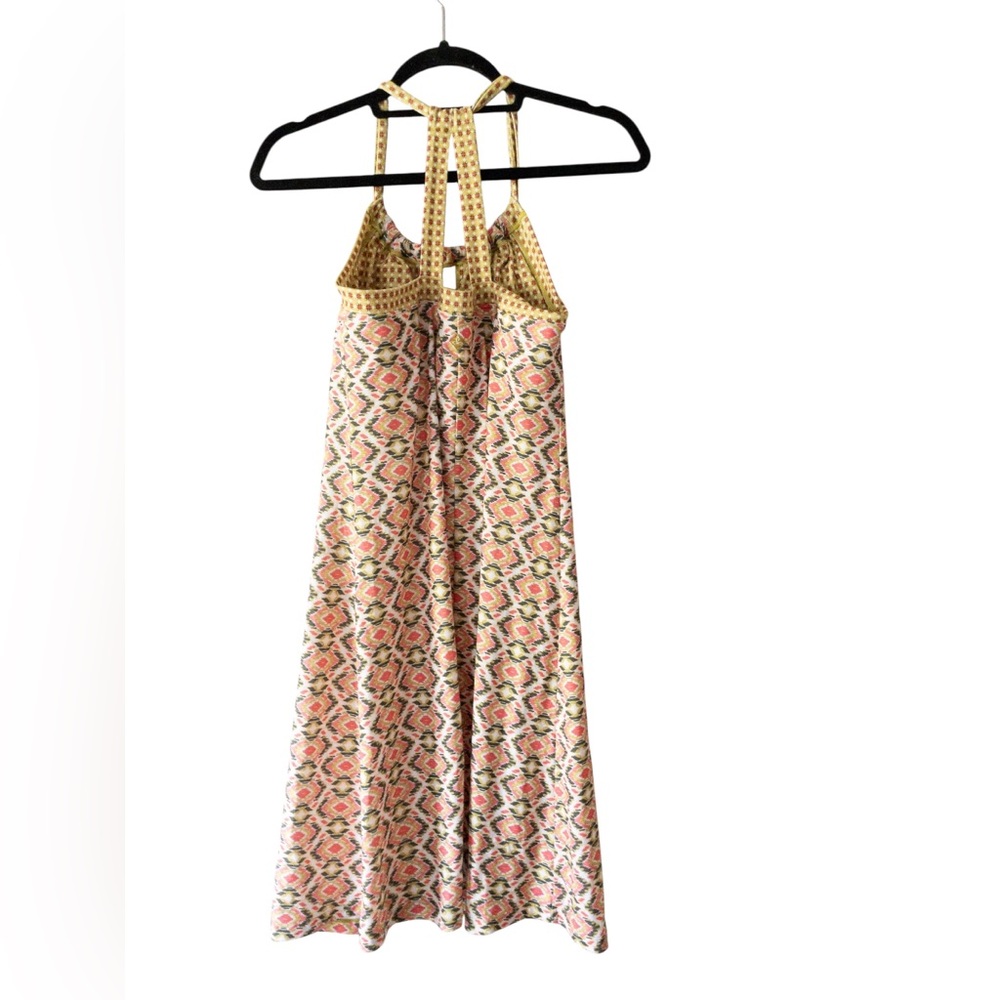 Prana Halter Midi Summer Dress Multicolor Organic Cotton SZ M Athletic - Picture 2 of 9